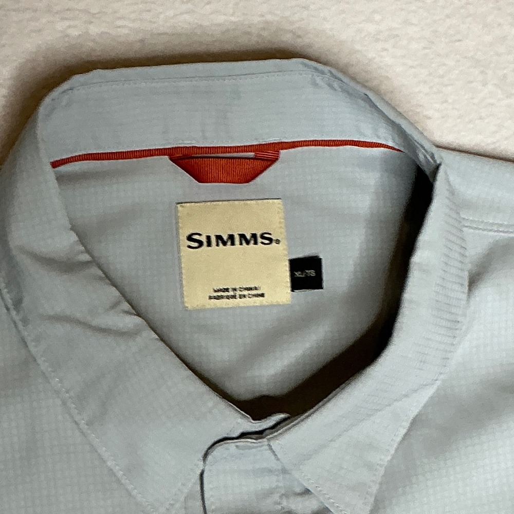 Simms Cohutta Fishing Company Long Sleeve Button Up Shirt Mens XL Gray - Picture 3 of 7